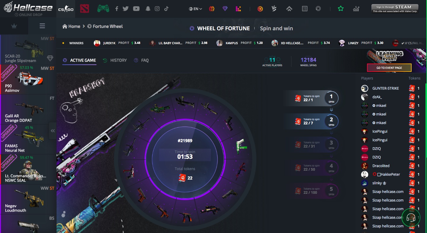 Hellcase fortune wheel