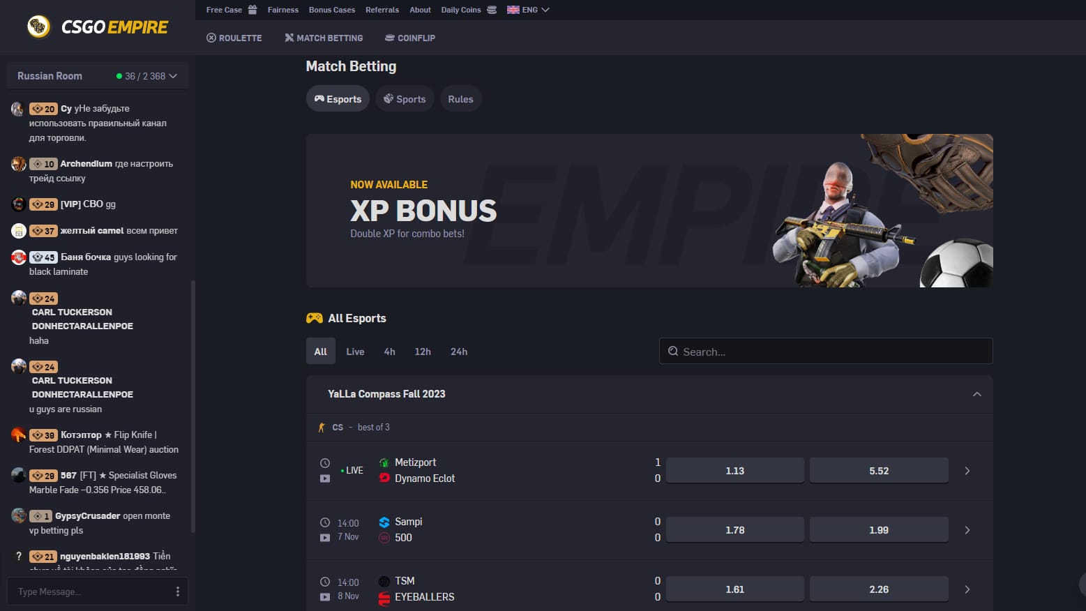 csgoempire match betting