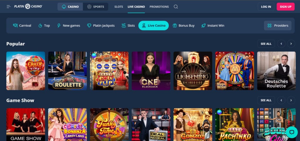 PlatinCasino Live-Casino