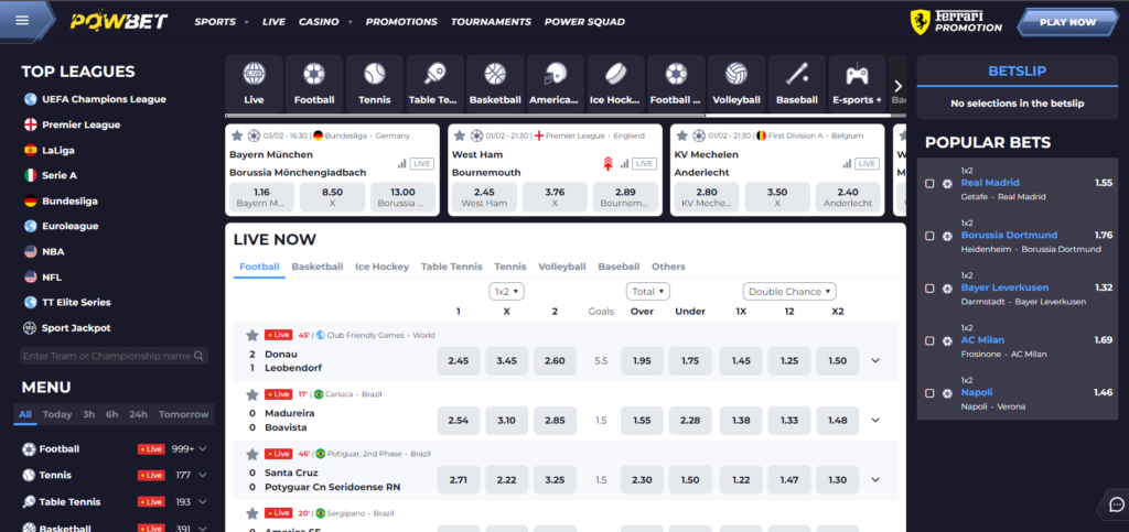 Powbet-Wetten