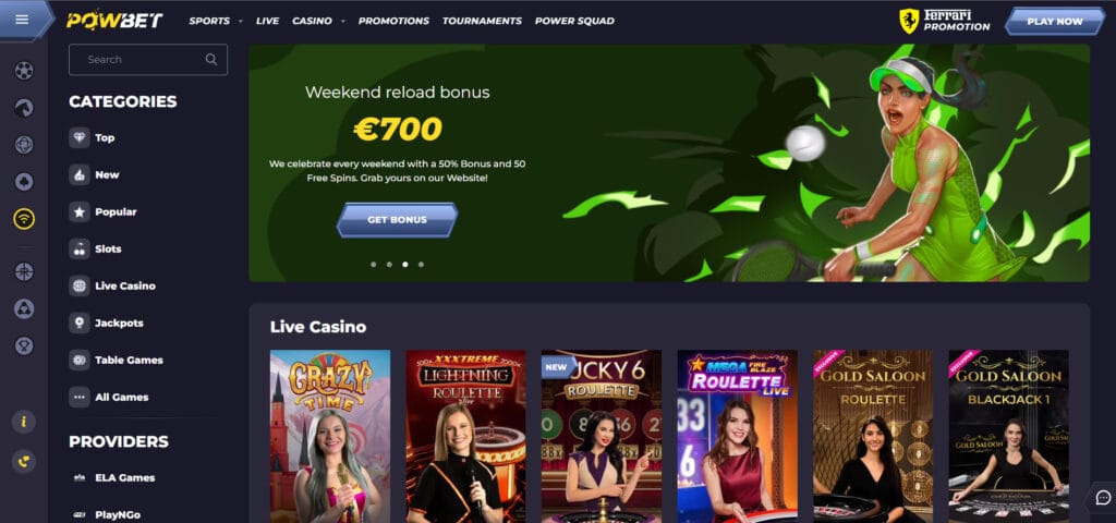 Powbet Live-Casino