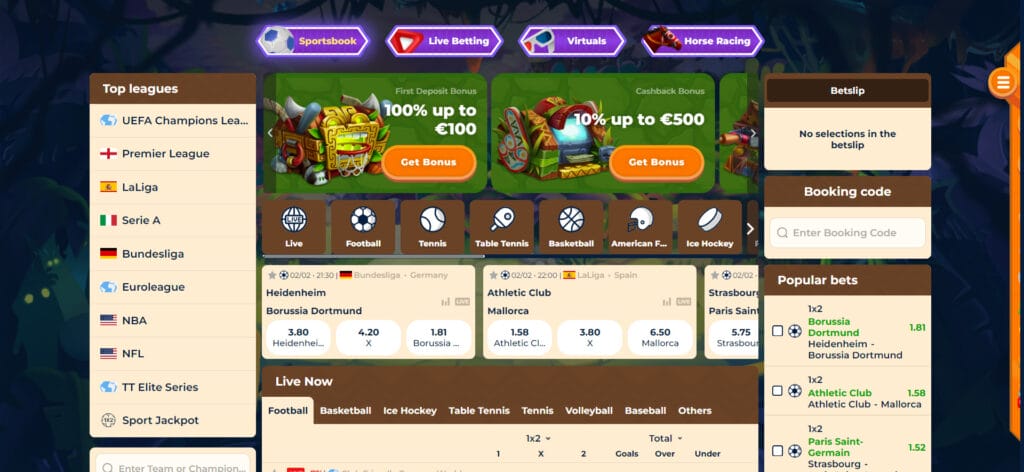 Wazamba Casino betting